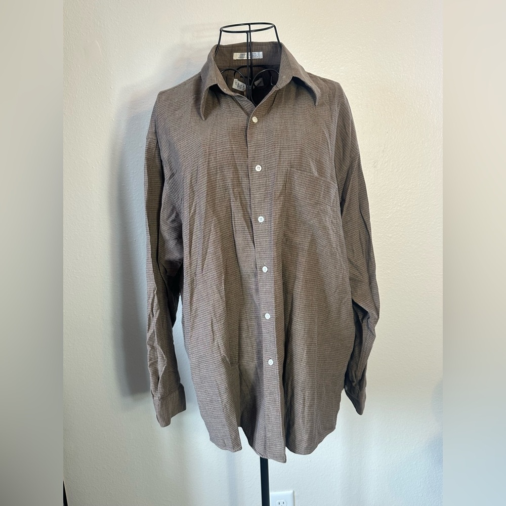 Perry Ellis Portfolio Brown Button Up
